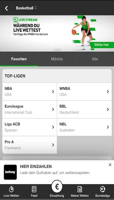 Betway Wettkämpfe