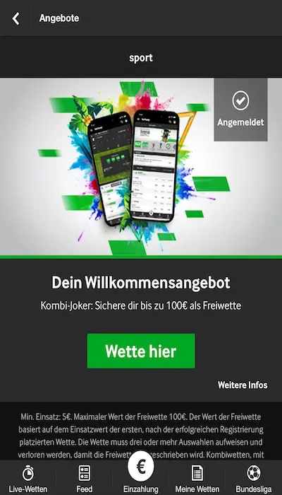 Betway Willkommensangebot