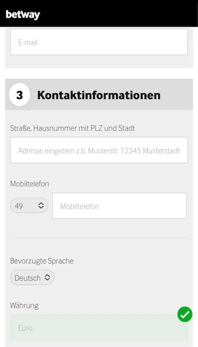 Betway Registrierung - Seite 3