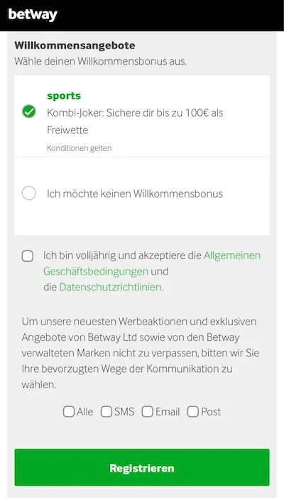 Betway Registrierung - Seite 4