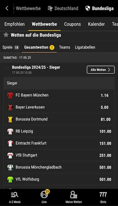Bwin Outright Wetten