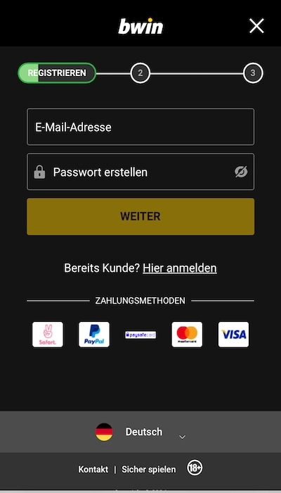 Bwin Registrierung - Seite 1