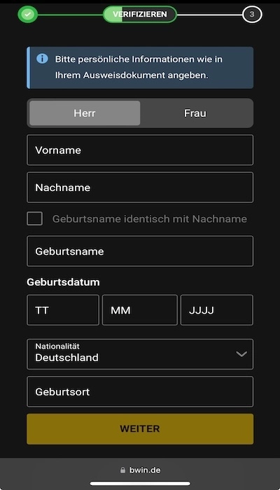 Bwin Registrierung - Seite 2
