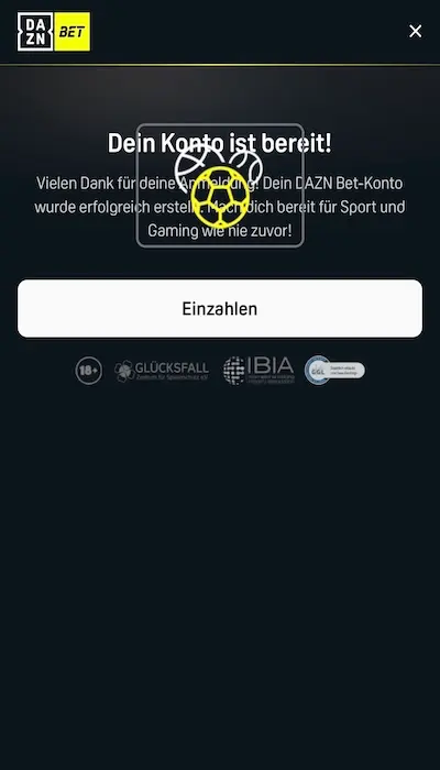DAZN Bet Registrierung