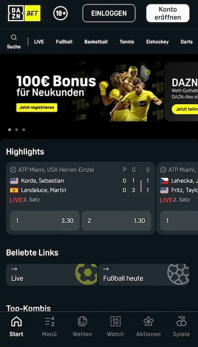 DAZN Bet Website