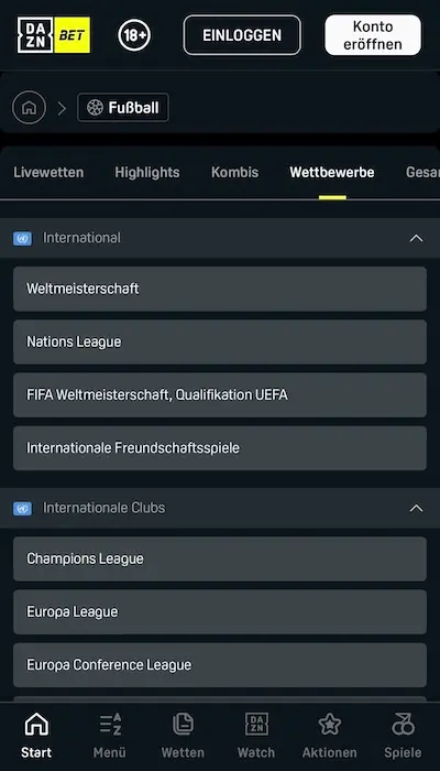 DAZN Bet Website