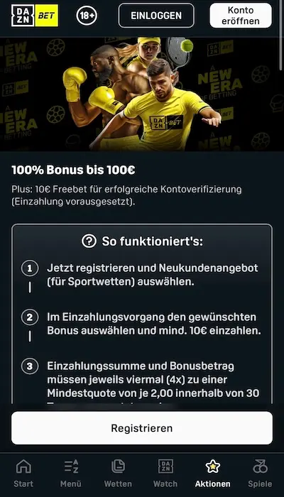 DAZN Bet Erfahrung