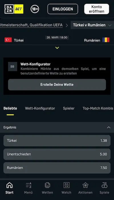 DAZN Bet Quoten