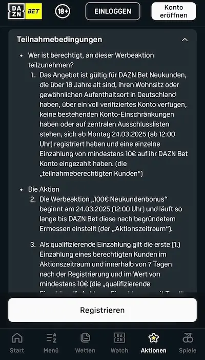 DAZN Bet Erfahrung