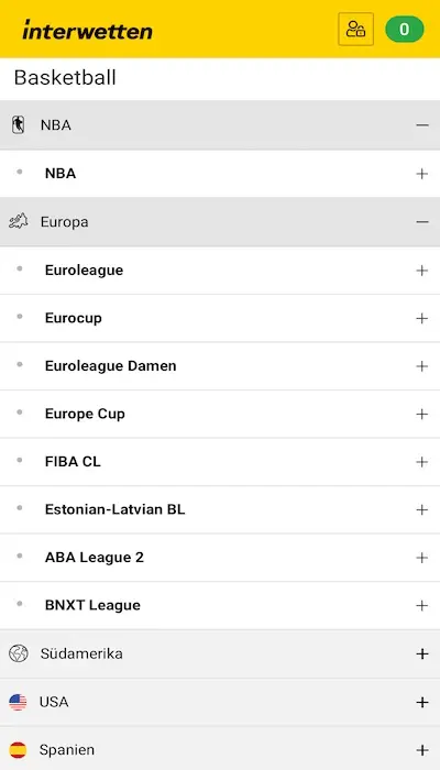Interwetten Wettkämpfe