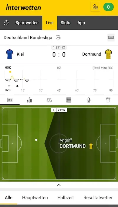 Interwetten Live Angebot