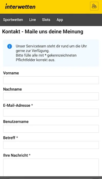 Interwetten Hilfe