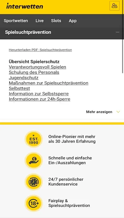 Interwetten Sicherheit