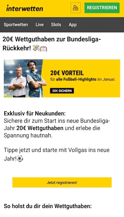 Interwetten Bundesliga Rückkehr