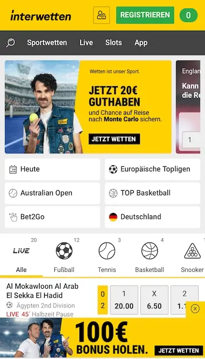Interwetten Registrierung