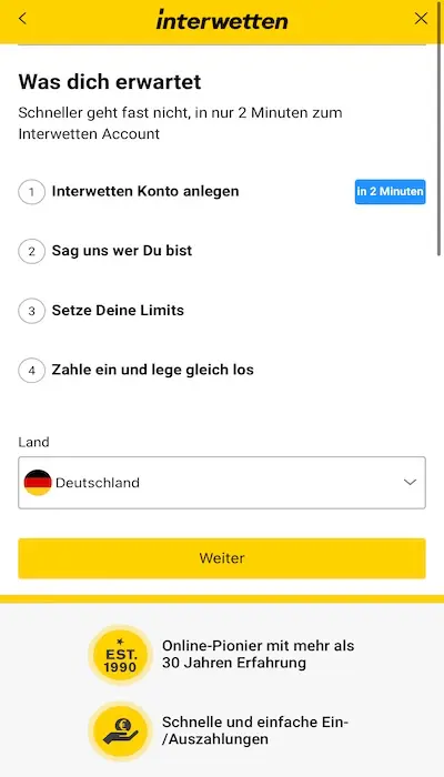 Interwetten Registrierung - Seite 2