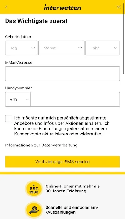 Interwetten Registrierung - Seite 3