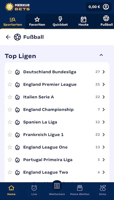 Merkur Bets Fussball