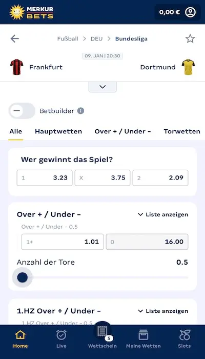 Merkur Bets Quoten