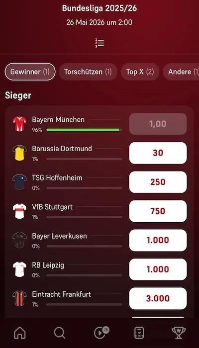 Winamax Outright Wetten