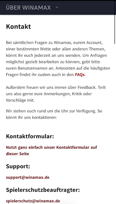 Winamax Hilfe
