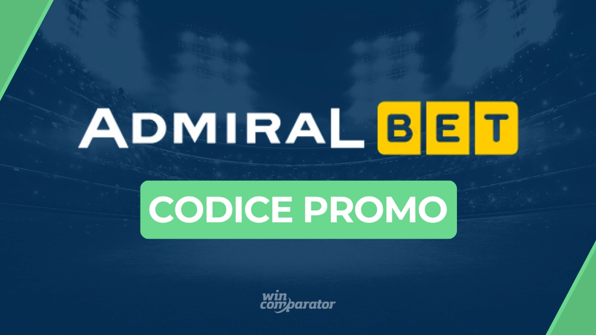 Interfaccia promozionale di Admiralbet che mostra un codice bonus