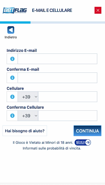 Iscrizione Betflag - Parte 2