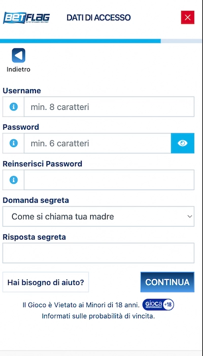 Iscrizione Betflag - Parte 4
