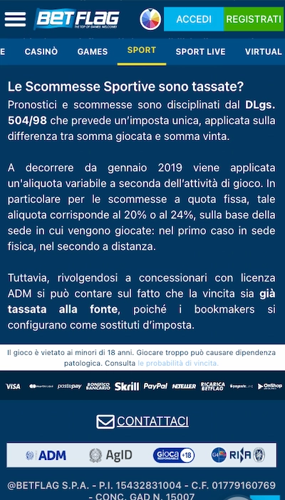 sicurezza betflag