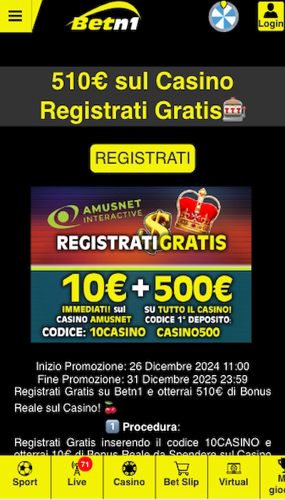 bonus casino Betn1