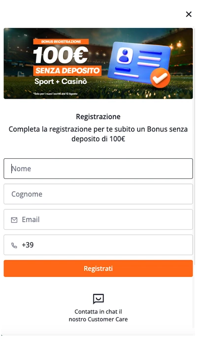 Iscrizione Betsson - Parte 1