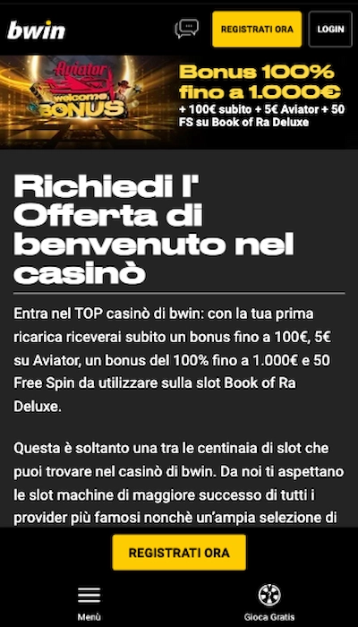 bonus Bwin casino