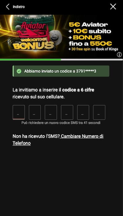 bwin codice telefono iscrizione