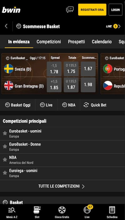 scommesse sportive Bwin
