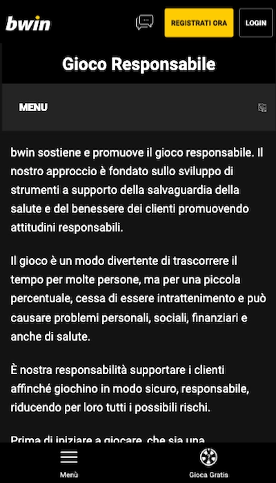 sicurezza Bwin