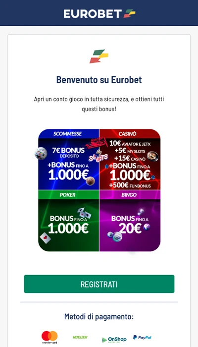 Iscrizione Eurobet - Parte 1
