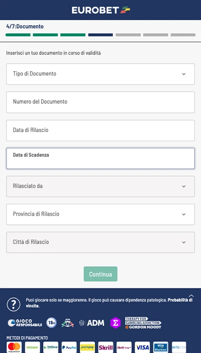 Iscrizione Eurobet - Parte 3