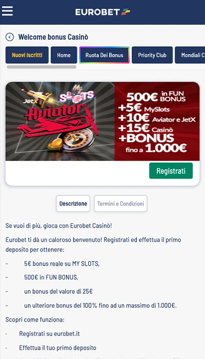 Eurobet promo casinò