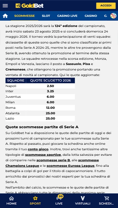 scommesse sportive goldbet