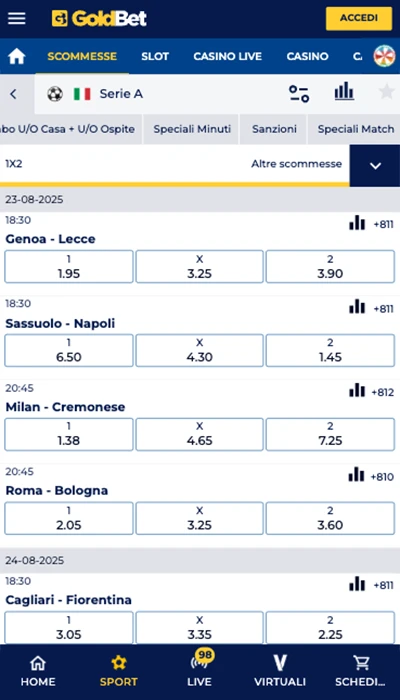 scommesse sportive goldbet