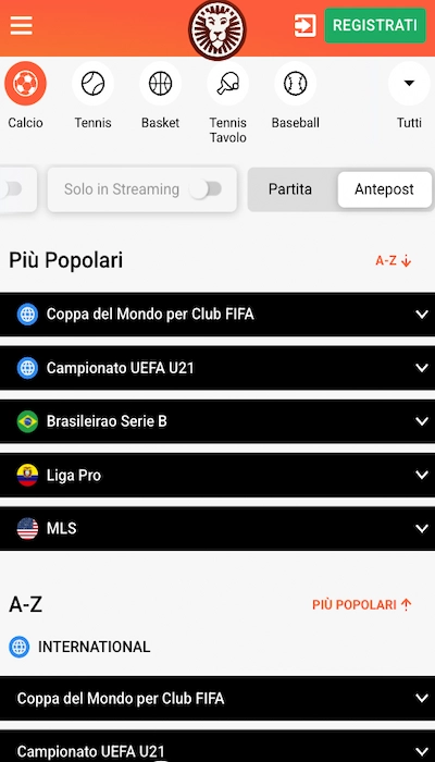 scommesse antepost Leovegas