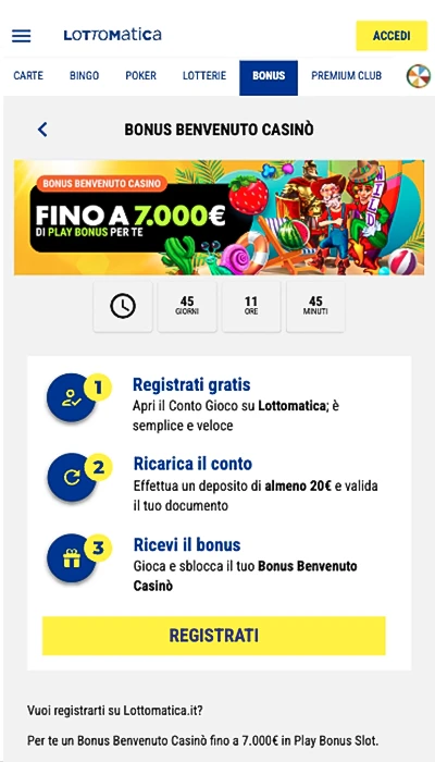 bonus casino Lottomatica