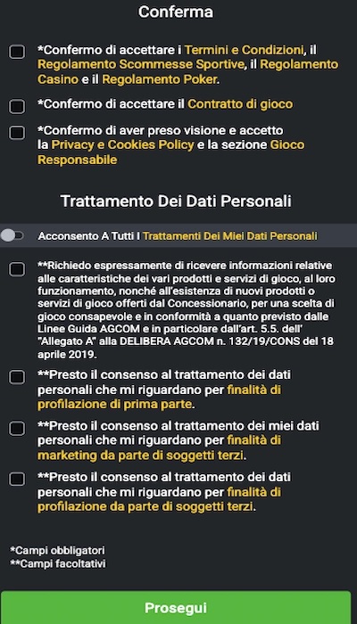 Iscrizione Planetwin - Parte 5