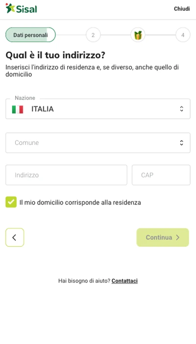 Sisal registrazione - Pagina 1