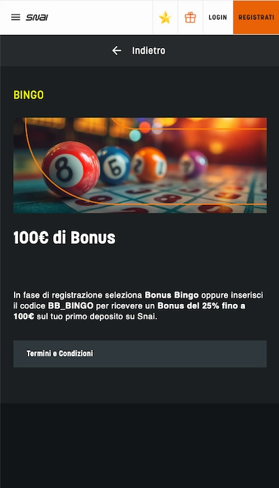 bonus snai bingo
