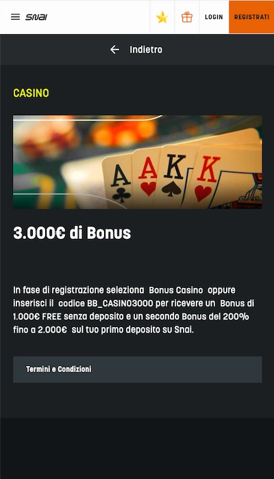 bonus snai casino
