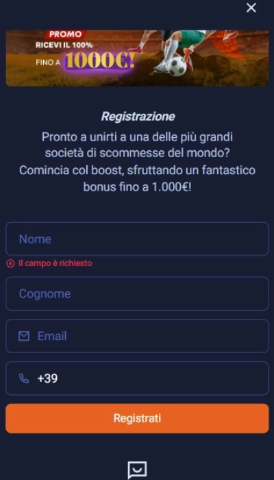 Iscrizione Sportitaliabet - Parte 1