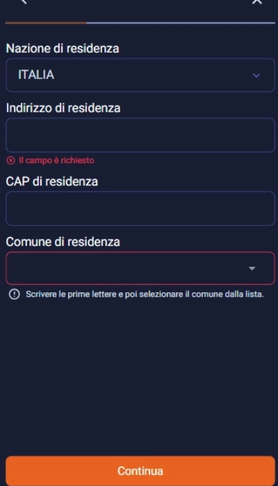 Iscrizione Sportitaliabet - Parte 2