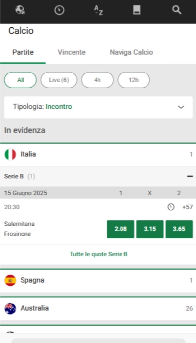 palinesesto Unibet
