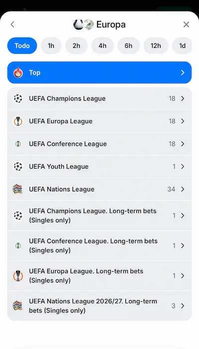 Competiciones 1win